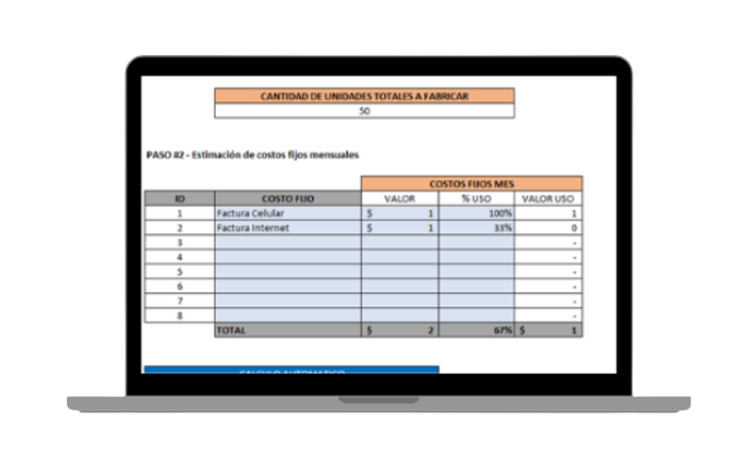 Plantilla editable de cálculo de precios